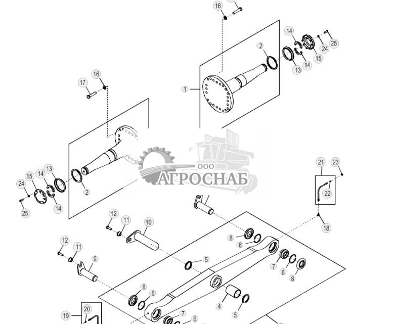 Поворотные шкворни, поперечина и детали (LGP) (механизм механического наклона под углом) ( - XXXXXX) - ST10642 25.jpg